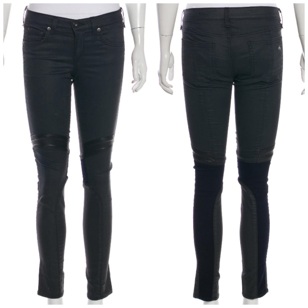 Rag & Bone Coated Lamb Leather Detail Skinny